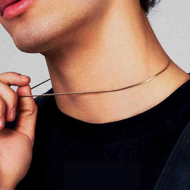 18K Gold Waterproof Snake Chain Necklace for Men