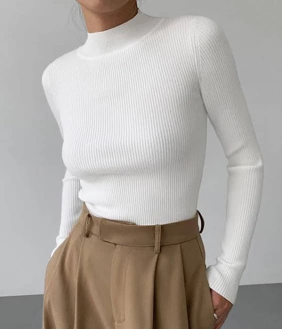 Mock Neck Rib Top