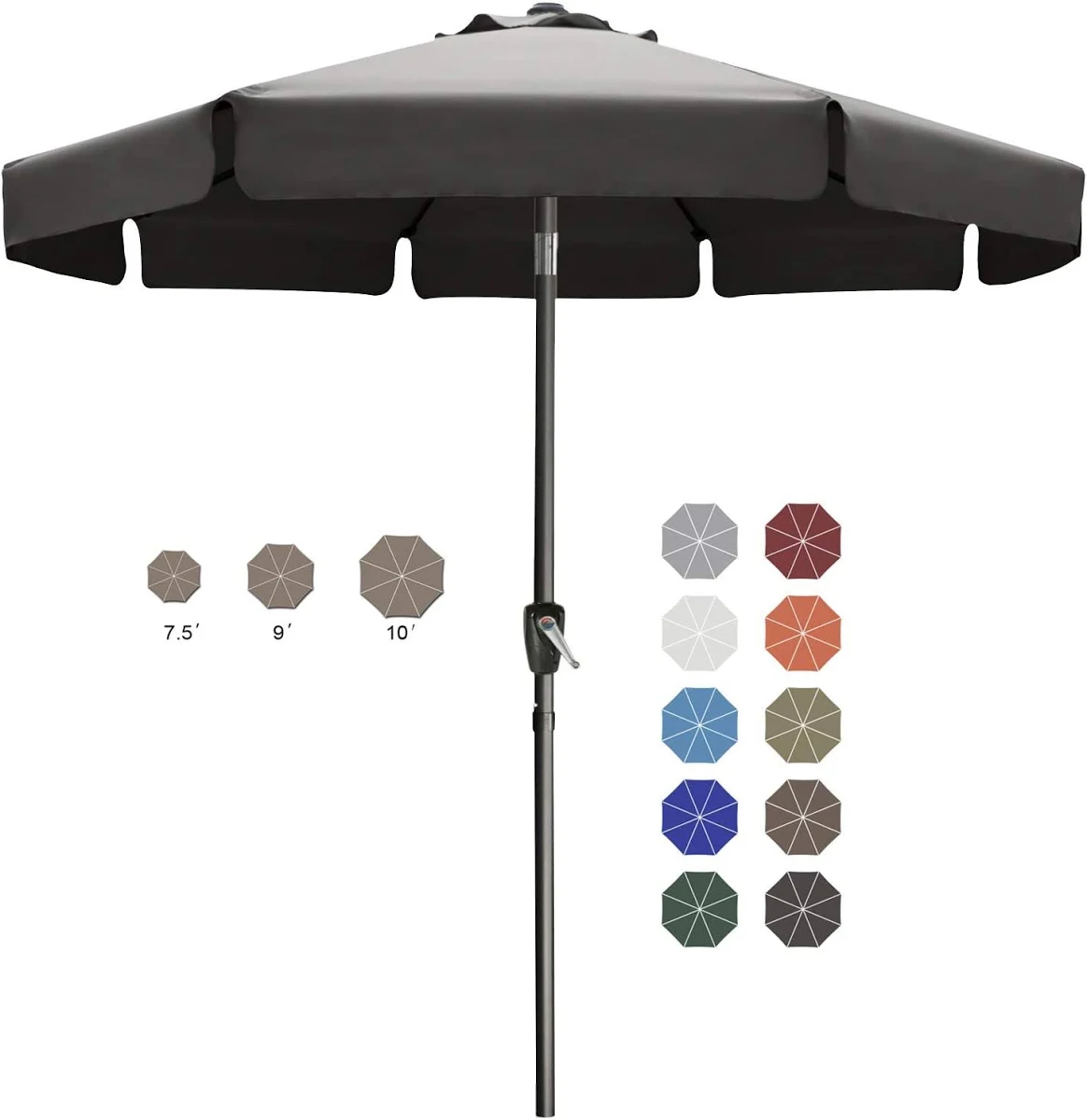 ABC-CANOPY Patio Umbrella with Push Button Tilt 8 Ribs