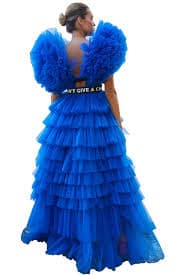 Anakara High Low Tulle Dress In Electric Blue | House of Mua Mua