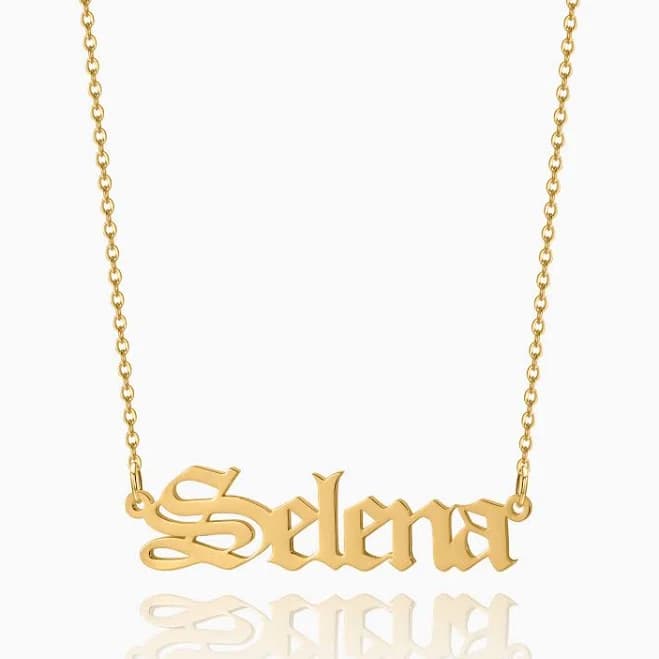 DORADO Gothic Name Necklace Gold
