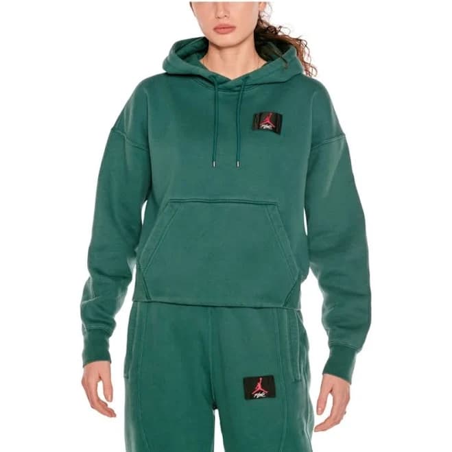 Nike Tops | Nike Air Jordan Womens Flight Fleece Pullover Hoodie, Dark Green, Size Small | Color: Green | Size: S | Cokopuffs's Closet