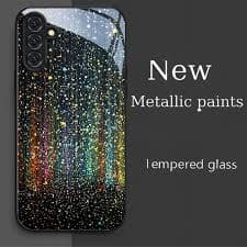 phone case colorful glitter metallic paint tempered glass - Temu