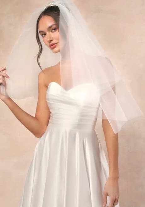 Lulus Tulle Pearl Layered Veil
