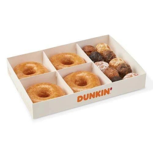 Half & Half Glazed Pack (4 Glazed Donuts + 10 Munchkins)