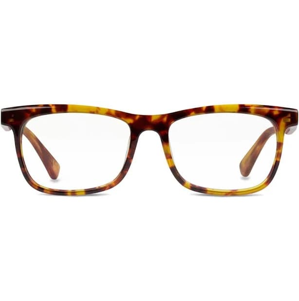 Breezer Rectangular Frame In Amber Tortoise Shell Eyeglasses High End Designer Prescription Glasses Blue Light - Vint & York