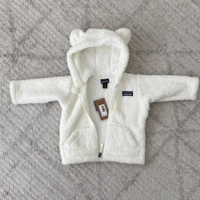 Patagonia Jackets & Coats | Patagonia Fleece Jacket With Bear Ears - White | Color: White | Size: 3-6mb | Kellyo123's Closet