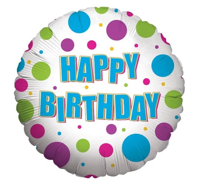 17" Birthday Dots Round