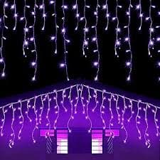Amazon.com: SDOUBLEM 13FT 96 LEDs Purple 8 Modes Memory Mode Icicle Light Window Curtain String Light Wedding Patio Home Garden Bedroom Outdoor Indoor Party Decorations : Home & Kitchen