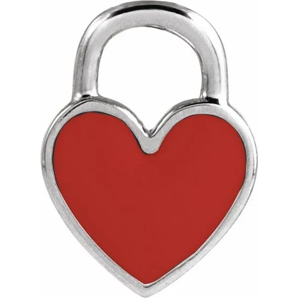 Enamel Heart Charm Pendant 14K Enamel