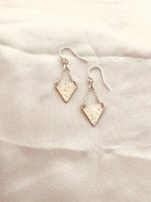 14K Gold Filled Triangle Drop Earrings