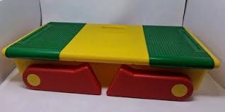 VINTAGE Official LEGO ACTIVITY Folding Legs TABLE Storage Colorblock | eBay