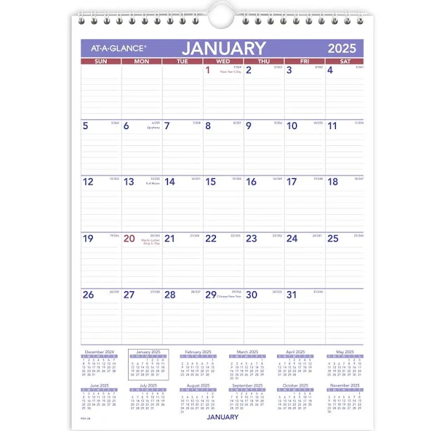 AT-A-GLANCE Monthly Wall Calendar PM128