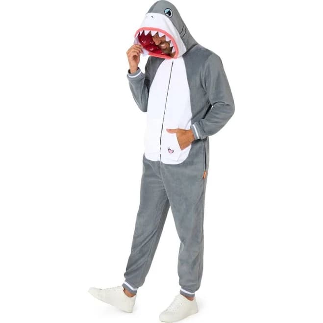 Opposuits Men's Shark Hooded Onesie Costume