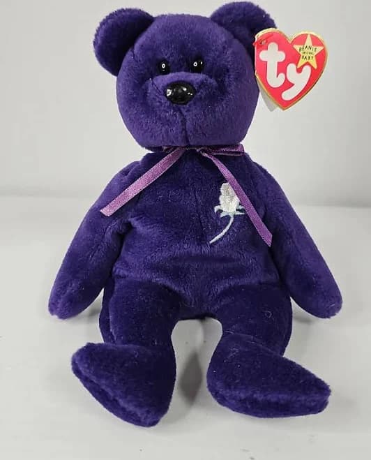 Ty Beanie Baby Princess Diana Purple Bear