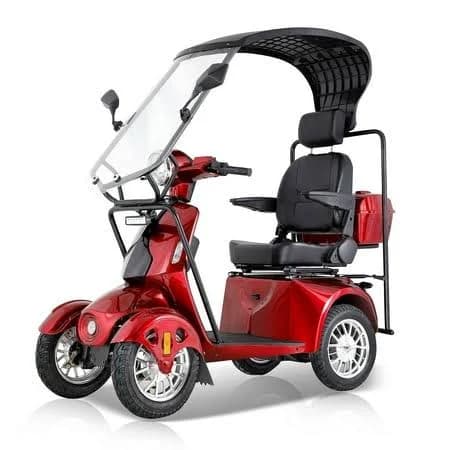 Multiple Seats, Enlarged Rear Storage Space 3-Wheel Mobility Scooter, Red
