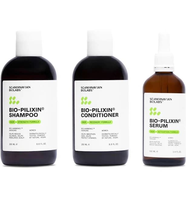 Scandinavian Biolabs Women's Bio-Pilixin Hair Shampoo, Conditioner, and Serum