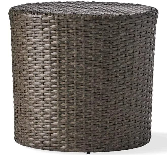 Outdoor Wicker Cylindrical Side Table