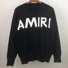 AMIRI Black Pullover with White Lettering