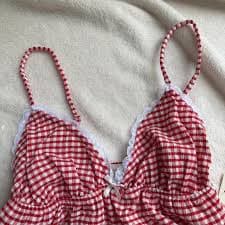 The sweetest coquette gingham bow dress 🎀🖤🤍 Light... | Depop