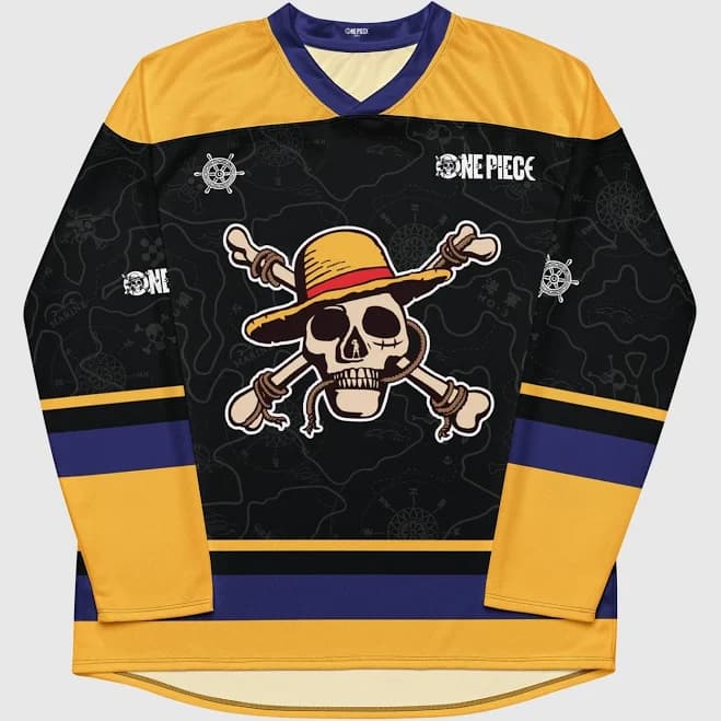 One Piece Straw Hat Pirates Hockey Jersey