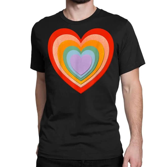 Artistshot Rainbows and Heart Cutouts Love T-Shirt