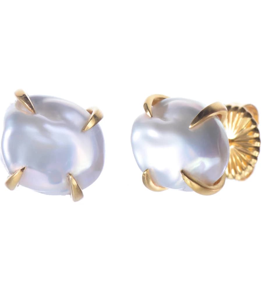 Vermeil Baroque Pearl Stud Earrings