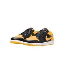 Nike Air Jordan 1 Low Yellow Ochre Black White 553558-072 Mens Size 12