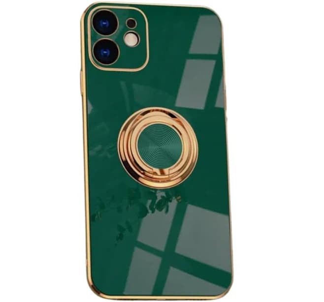 Aere Luxury Plated Silicone iPhone Case with Ring