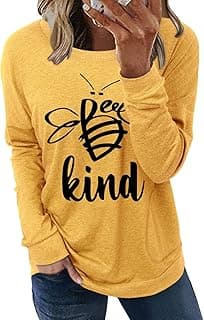 Womens Crewneck Sweatshirt Casual Loose Fitting Tops Long Sleeve T Shirt