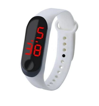 LED Silicone Wristwatch with 12-Hour Dial