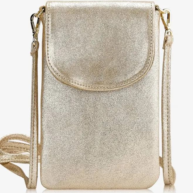 Gigi New York Emmie Metallic Leather Phone Crossbody Bag