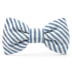 The Foggy Dog Lake Blue Stripe Summer Dog Bow Tie
