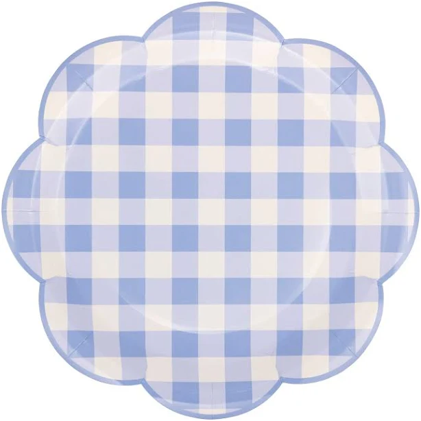 Blue Gingham Paper Plate