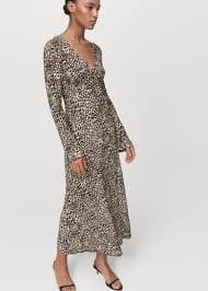 Printed V-neck dress - Women | MANGO Gambia