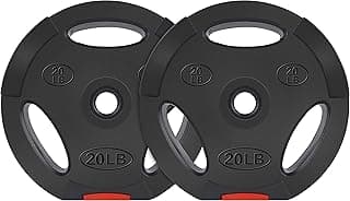 Vinyl Standard Plate Weight Plate for Strength Training and Weightlifting, Multiple Sizes
