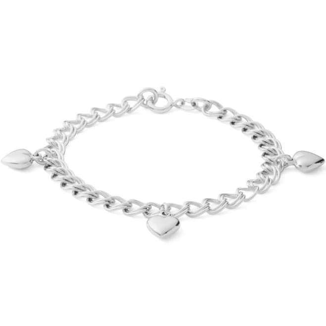 Sterling Silver Heart Charm Bracelet