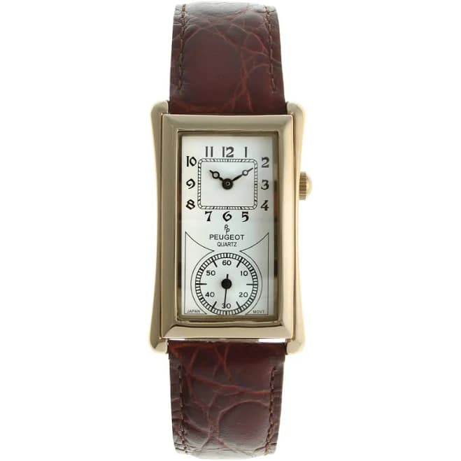 Peugeot Men's Vintage Leather Strap Watch