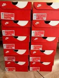 EMPTY NIKE RED SHOES BOXES — LOT OF 10 BOXES (320 x 200 x 110)