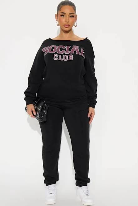 Fashion Nova Long Sleeve Fleece Jogger Pant Set