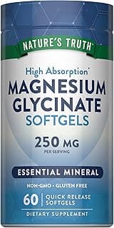 Magnesium Glycinate Softgels | 250mg | 60 Pills | High Absorption | Non-GMO & Gluten Free Supplement