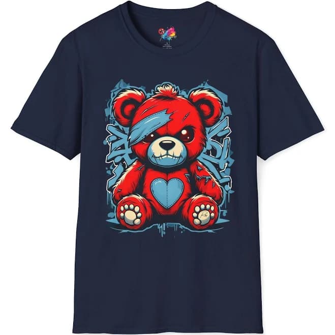Grunge Graphic Teddy Bear T-Shirt