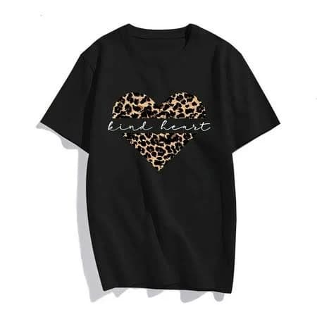 ZZOVITO Leopard Graphic Tees Cute Tops Women's