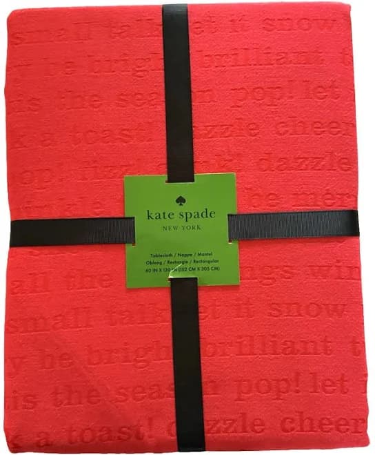 Kate Spade Tablecloth 60x120 Holiday Words All The Trimmings