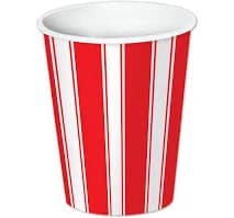 Party Central Club Pack of 96 Red and White Striped Disposable Paper Drinking Party Tumbler Cups