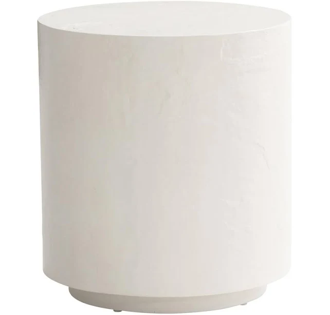 Kathy Kuo Home Torin Coastal Beach Drum Outdoor Side Table