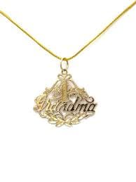 Number One '#1' Grandma 14K Yellow Gold Dainty Filigree Pendant | eBay