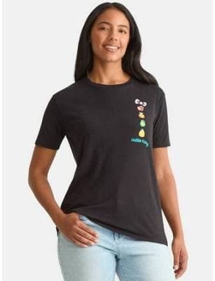 Hello Kitty Graphic Tee with Short Sleeves