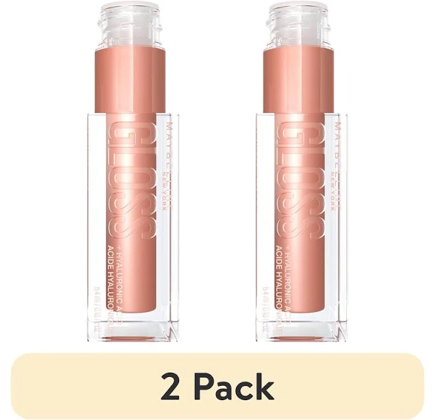 Maybelline (2 pack) Lifter Gloss Lip Gloss with Hyaluronic Acid, Hydrating Shine, Stone, 0.18 fl oz