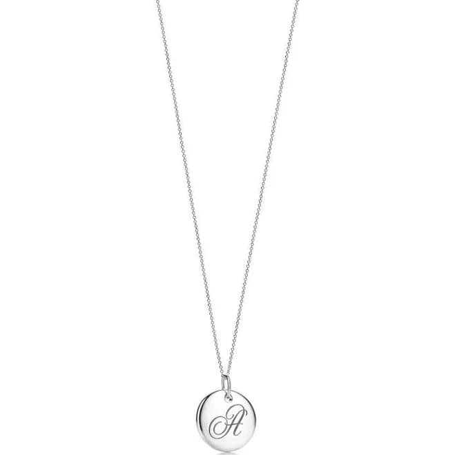 Tiffany Notes Letter Round Pendant